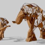 Abstract Elephant sculpture anmial statue