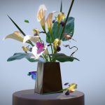 bouquet of callas irises low polygon art.thumb