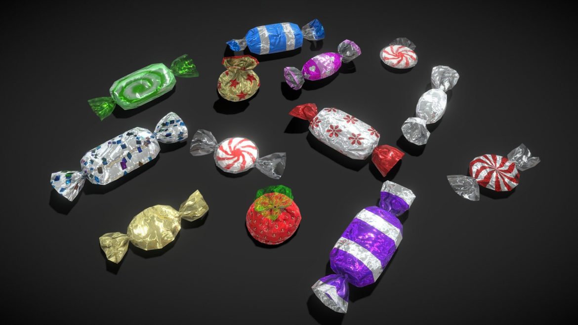 candies sweets low poly pack.thumb