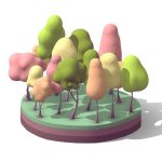 Cartoon Low Poly Bubble Trees Pack