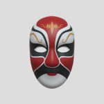 Chinese style full face mask-red