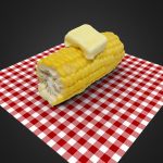 Corn with Butter 3D Model
