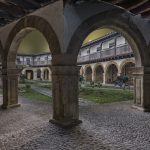 Courtyard with benches and trees