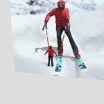 Female Ski Outfit Coat Pants Goggles FBX Obj