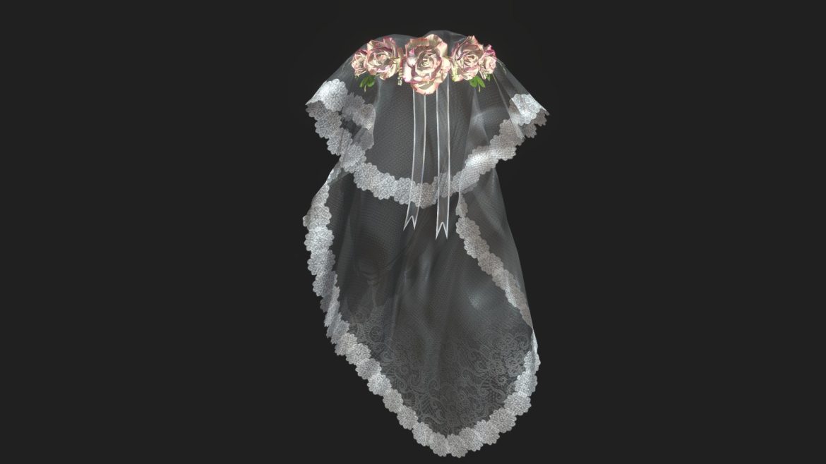 flower crown with wedding veil.thumb