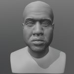 Kanye West bust for 3D printing