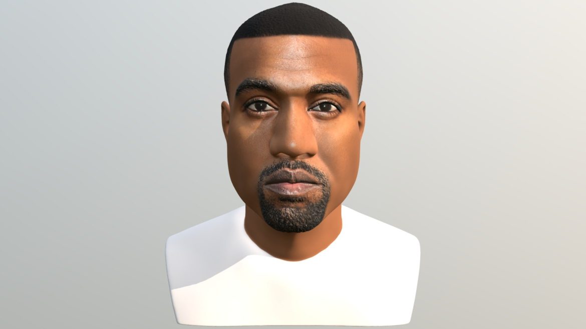 kanye west bust for full color 3d printing.thumb
