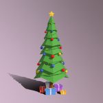 Low Poly Cartoon Christmas Tree
