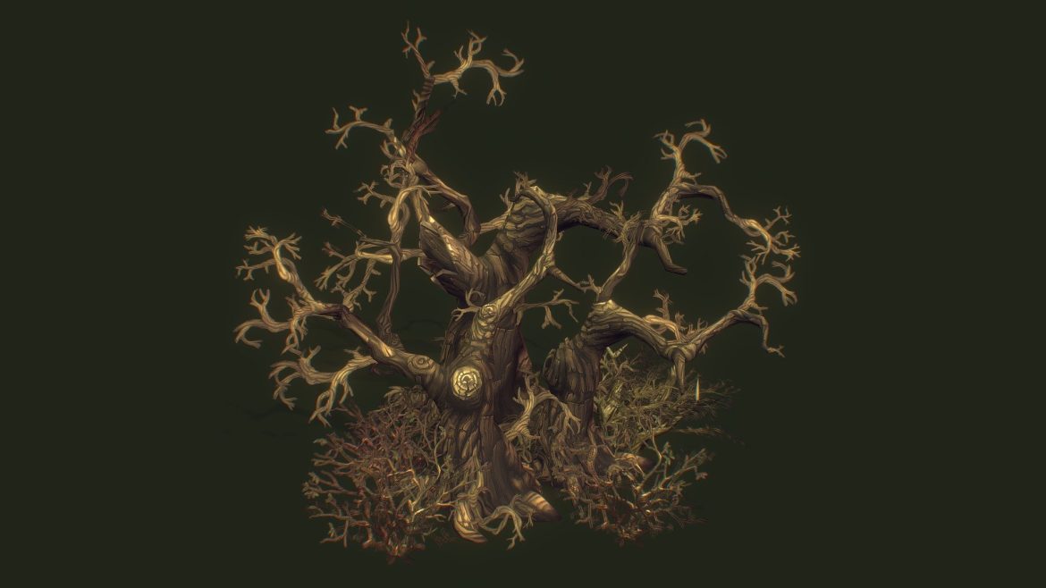 old creepy trees hand painted series.thumb