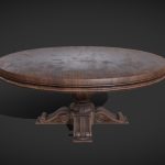 Old Round Vintage Table low poly