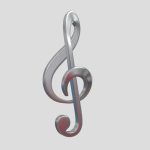 Printable 3d model of treble clef