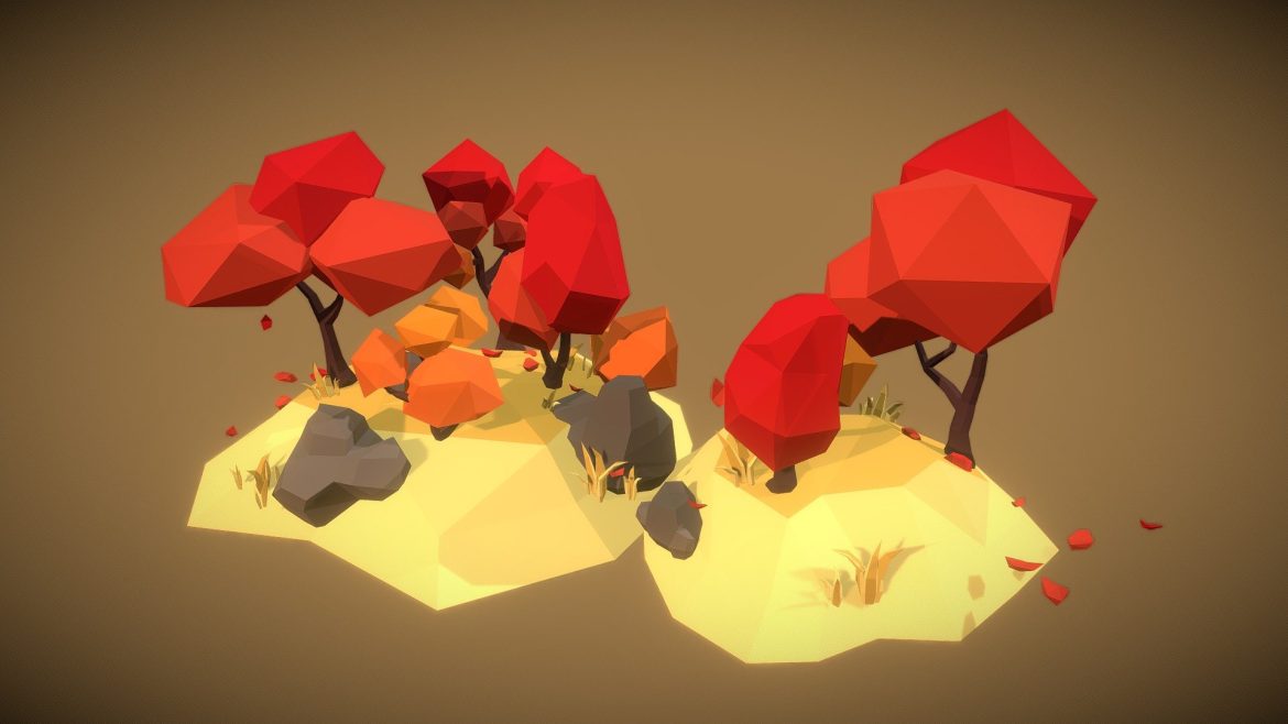 simple autumn tree set faceted style.thumb