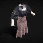 Elegant woman outfit (Pink Skirt, Dark Top)