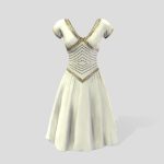 Female Short Sleeve A Line Skirt Dart Dress