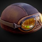 Leather Biker Helmet