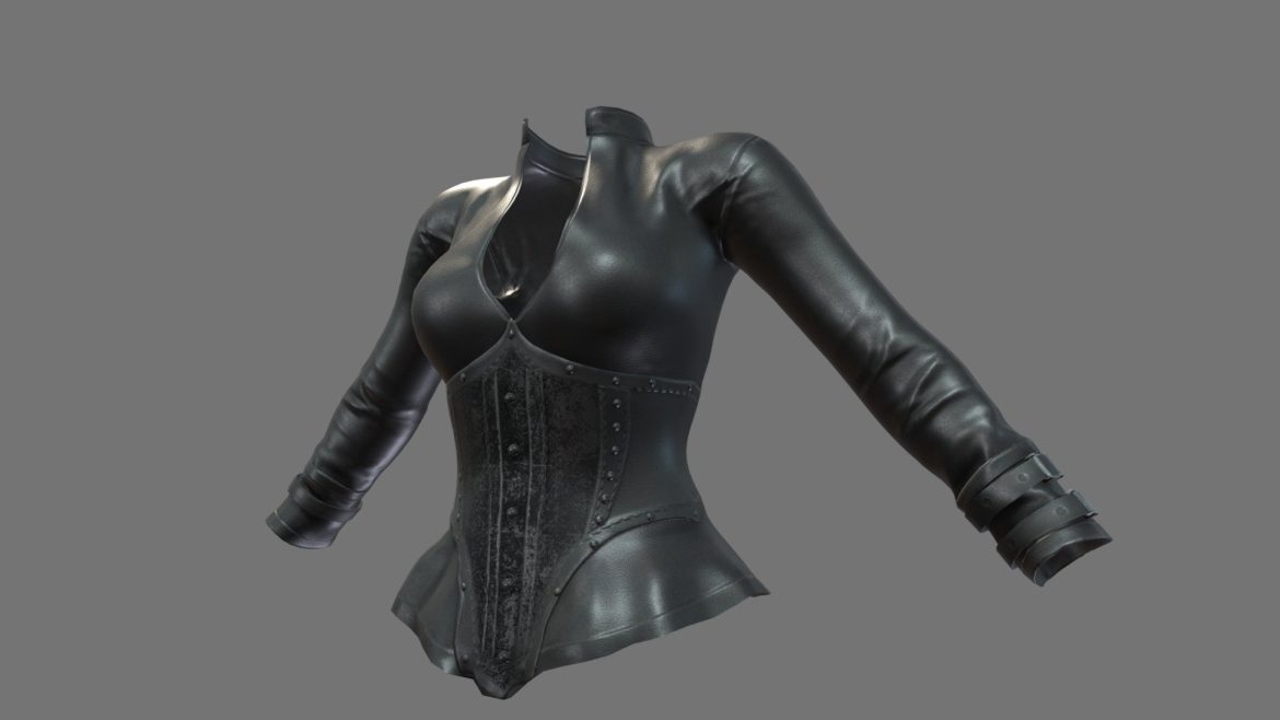 peplum style black leather jacket.thumb