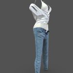 Pull Down Jeans Underwear OffShoulder Top Outfit