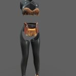 sexy black pu leather cowgirl sheriff outfit.thumb