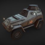 Low poly BA-64 soviet armoured scout car
