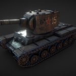 Low poly KV II Heavy tank
