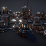 Lowpoly modular sci-fi base