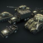 WW2 USA Low Poly Tanks #2