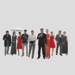 10x LOW POLY ELEGANT CASUAL PEOPLE VOL02 CROWD