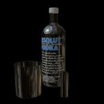 Absolute vodka and glasses set