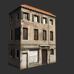 Apartment Building Venice Low Poly