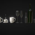 Array Of Cups, Mugs, Glasses And Bottles