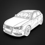 Audi A3 Sportback 3d blueprint