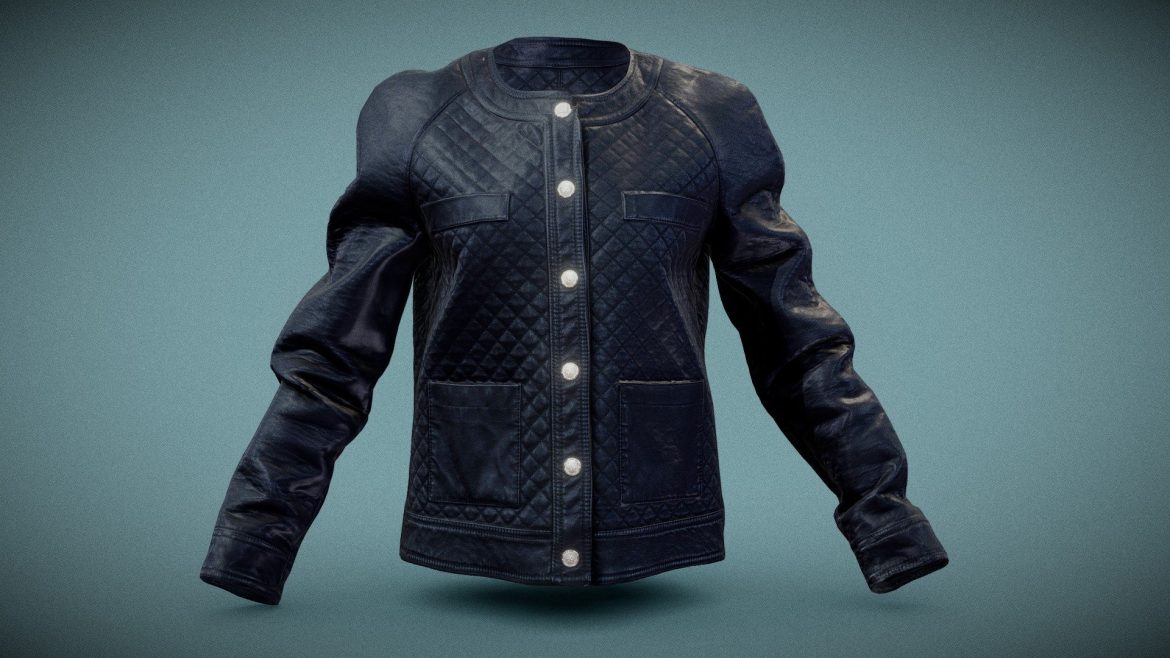 black padded leather jacket.thumb