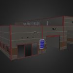 Car Truck Wash Low Poly Model