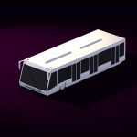 Cartoon Low Poly Airport Bus