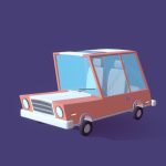 Cartoon Low Poly Car Illustration