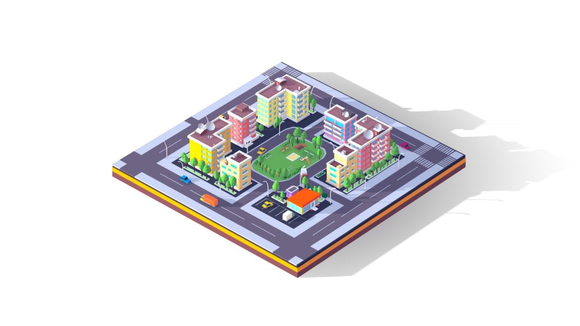 cartoon low poly city block.thumb