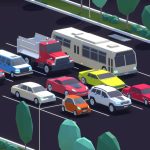 Cartoon Low Poly City Cars Set