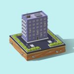 Cartoon Low Poly Residental House Building