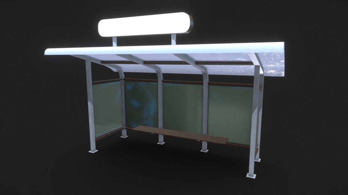 city bus stop pbr low poly.thumb 1