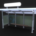City bus stop – PBR Low-poly