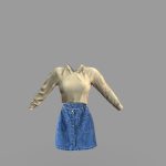 Hooded Crop Sweat Top Mini Denim Skirt Outfit