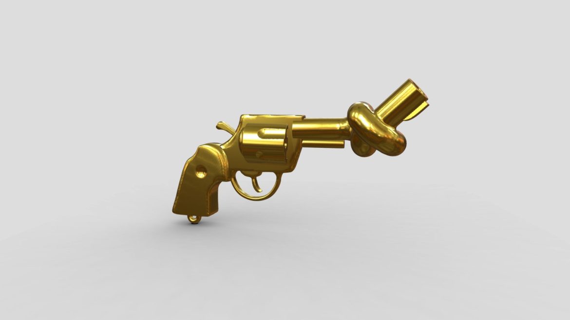 knotted gun sculpted in medium.thumb