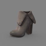 Suede Chord Taupe Fold Over Ankle Boots
