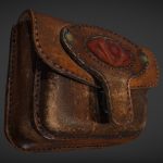 Vintage Leather Belt Bag 3D scan