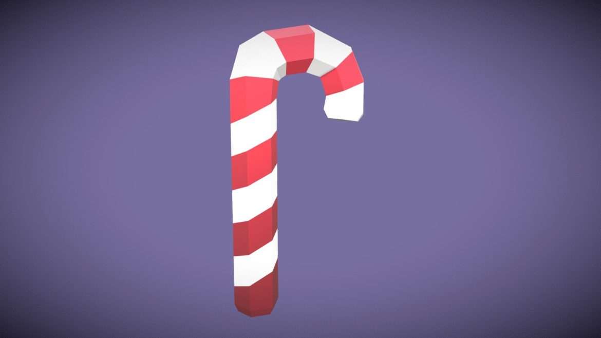 candy cane low poly.thumb
