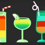 DRINKS COCKTAILS GLASSES LOWPOLY