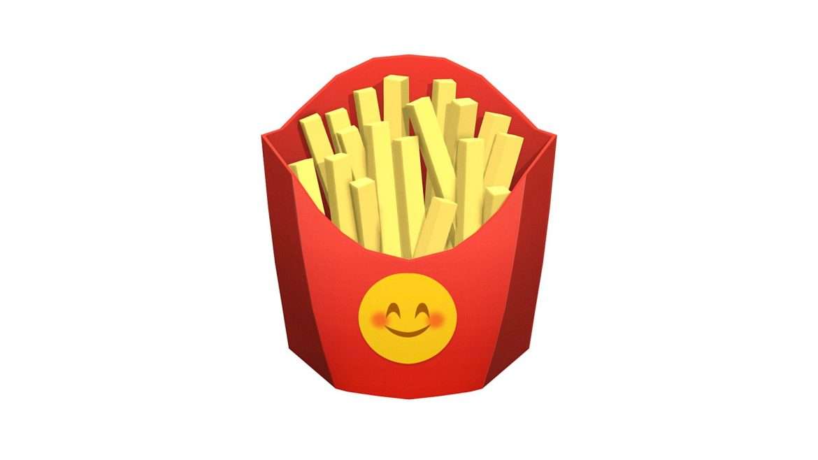 french fries emoji low poly.thumb
