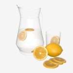 Jar with water and lemon slices