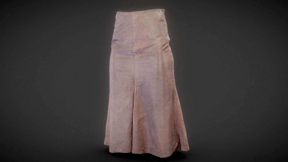 long brown leather skirt.thumb