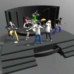 Low Poly Band Perform With Stage